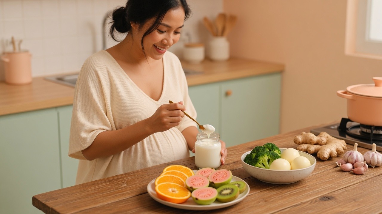 Chế độ dinh dưỡng giúp mẹ bầu tăng đề kháng trong mùa nồm